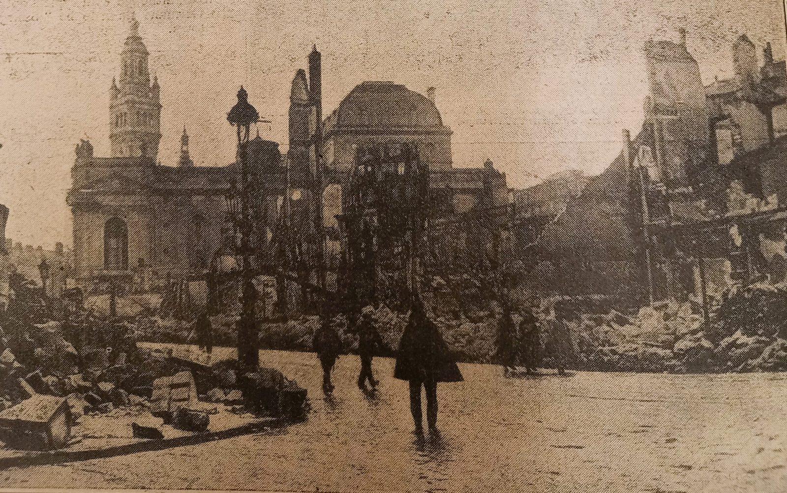 Photograph  showing Kippfugur seen in Lille, on 19th December 1914