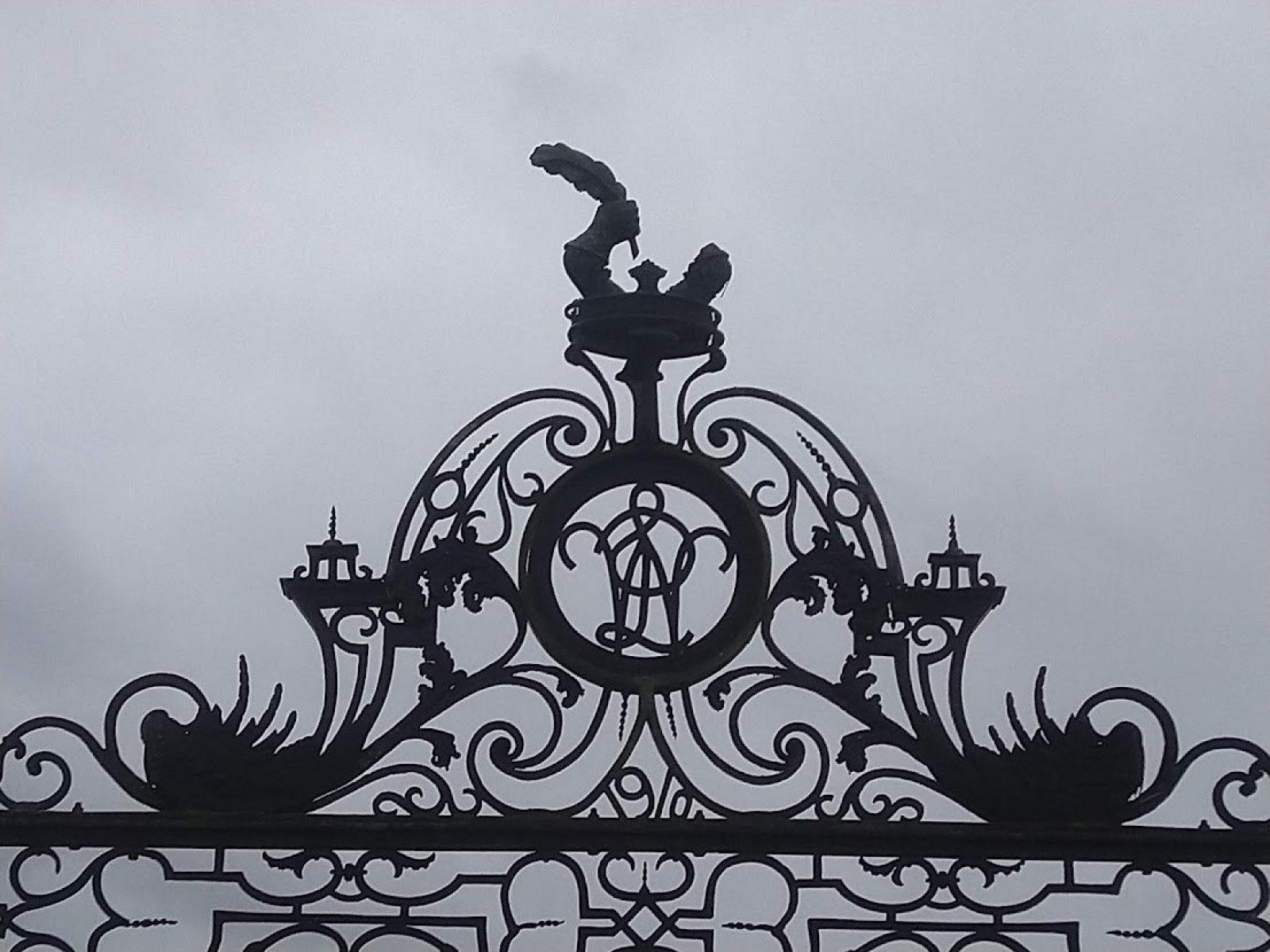 This ornate iron work rings the estate, often bearing the Cavendish emblem of a disembodied arm holding a feather aloft.